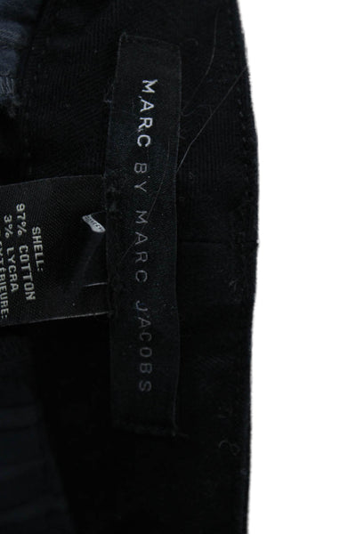 Marc By Marc Jacobs Womens Mid Rise Straight Leg Pants Black Cotton Size 8