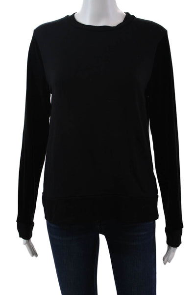 Beyond Yoga Womens Velvet Long Sleeve Crew Neck Sweatshirt Black Size Small