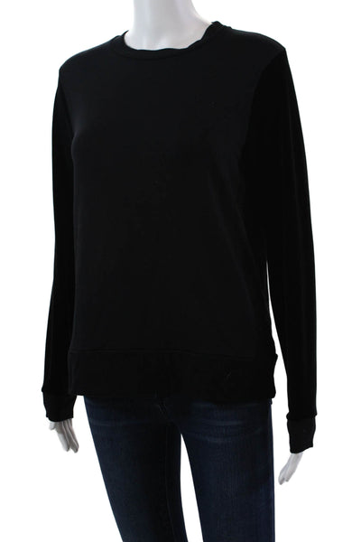 Beyond Yoga Womens Velvet Long Sleeve Crew Neck Sweatshirt Black Size Small