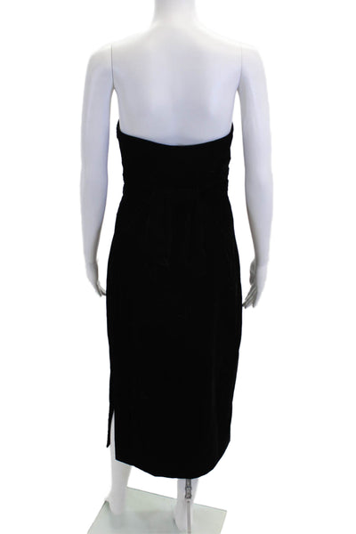 Shoshanna Midnight Womens Velvet Strapless Gown Black Size 2