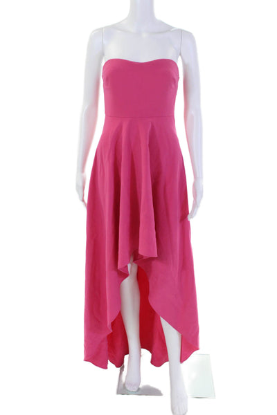 Likely Womens Sweetheart Neckline Zip Lined Slit Asymmetrical Dress Pink Size 2