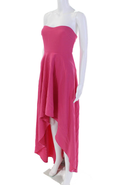 Likely Womens Sweetheart Neckline Zip Lined Slit Asymmetrical Dress Pink Size 2