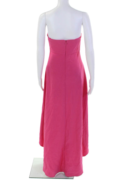 Likely Womens Sweetheart Neckline Zip Lined Slit Asymmetrical Dress Pink Size 2