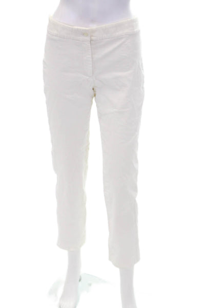 Michael Kors Womens Straight Leg Zipped Buttoned Casual Pants White Size 6