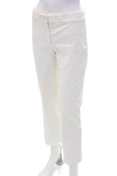 Michael Kors Womens Straight Leg Zipped Buttoned Casual Pants White Size 6