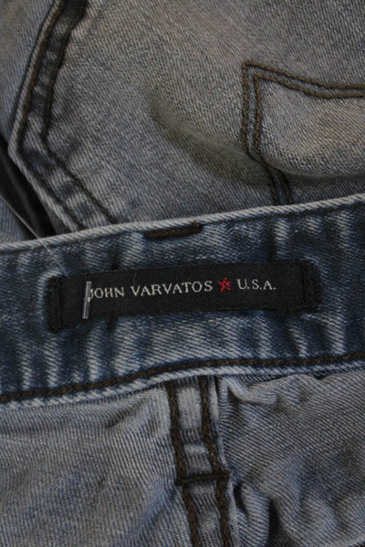 John Varvatos Star USA Mens Cotton Zip Button Straight Leg Jeans Charcoal Size E