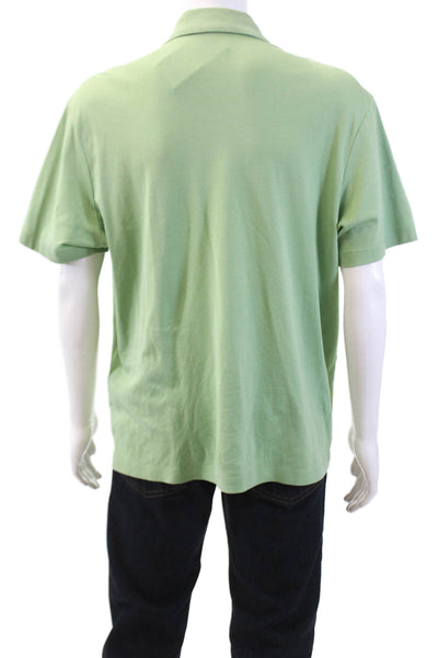 Calvin Klein Mens Collar Half Zip Short Sleeve Polo Shirt Green Size XL