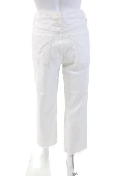 Hudson Womens Cotton Zipped Buttoned Jeans White Size 31