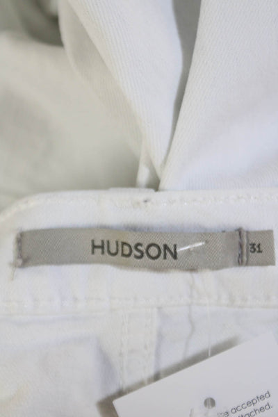 Hudson Womens Cotton Zipped Buttoned Jeans White Size 31