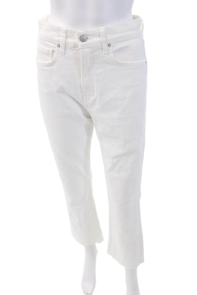 Veronica Beard Womens Cotton Slip-on Buttoned Jeans White Size 30