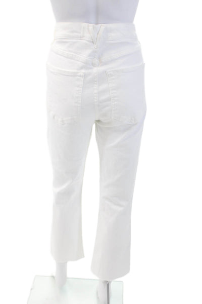 Veronica Beard Womens Cotton Slip-on Buttoned Jeans White Size 30