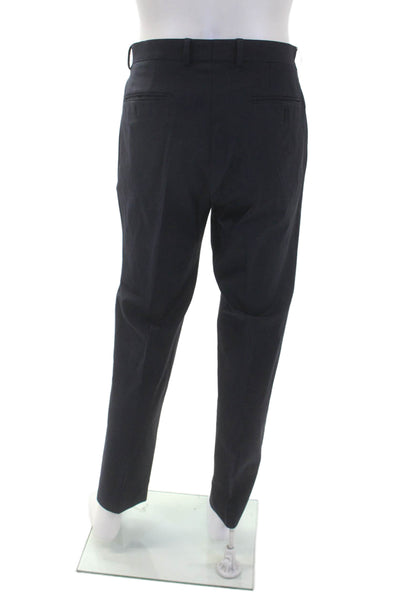 Calvin Klein Mens Wool Zipped Slip-on Dress Pants Navy Blue Size 34