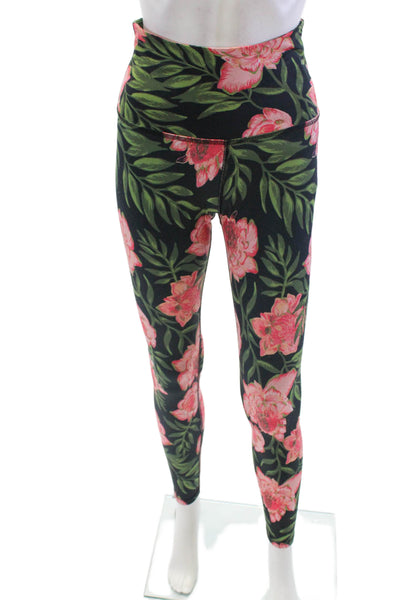 Beyond Yoga Womens Floral Print High Rise Pull On Leggings Black Size Small