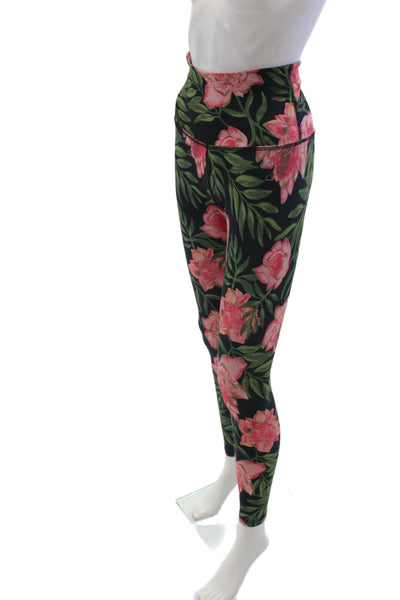 Beyond Yoga Womens Floral Print High Rise Pull On Leggings Black Size Small