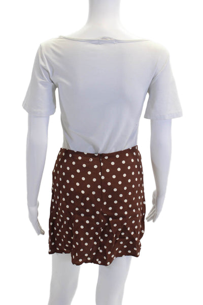 Reformation Womens Polka Dot Slip-on Mini Skirt Brown Size 4