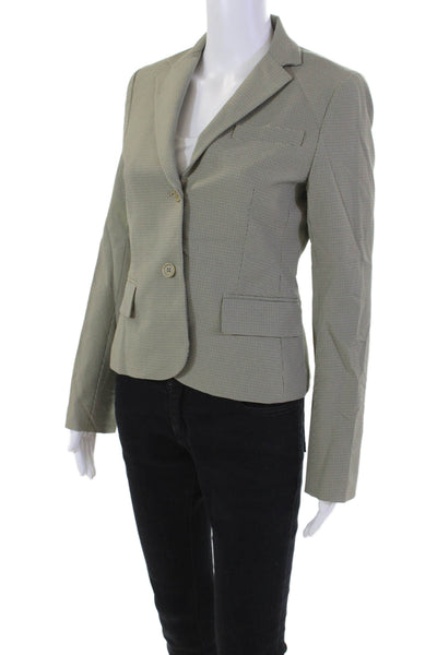 Theory Womens Two Button Notched Lapel Houndstooth Blazer Jacket Brown Size 6