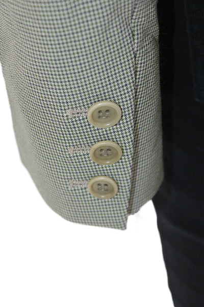 Theory Womens Two Button Notched Lapel Houndstooth Blazer Jacket Brown Size 6