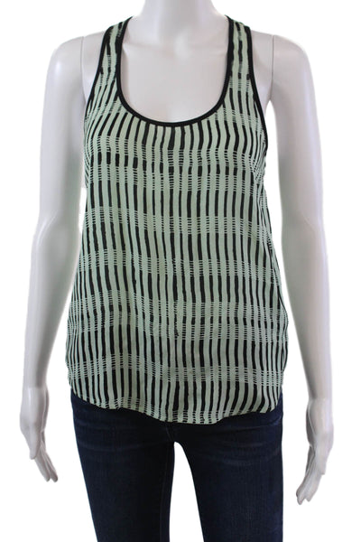 A.L.C. Womens Silk Scoop Neck Pullover Racerback Tank Top Blue Size XS