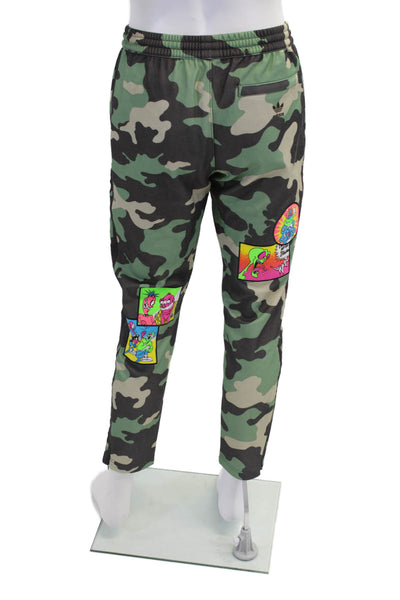 Adidas x Jeremy Scott Mens Graphic Multicolored Tapered Zipped Leg Pocketed Casu