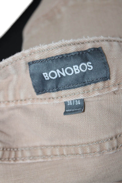 Bonobos Mens Cotton Zipped Buttoned Jeans Light Orange Size 34