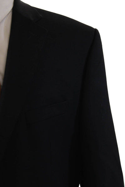 Lauren Ralph Lauren Mens Two Button Blazer Jacket Black Wool Size 44 Long