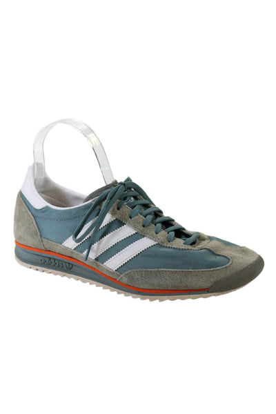 Adidas Mens Low Top Suede Trim Casual Lace Up Sneakers Blue Gray Size 9