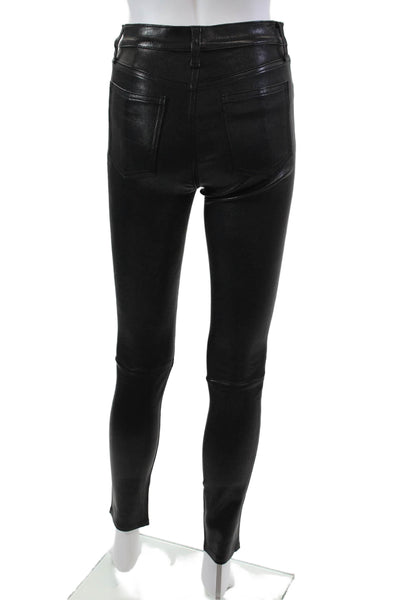 Rag & Bone Jean Womens Leather High Rise Skinny Jeans Black Size 24