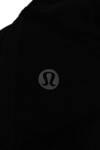 Lululemon Womens Textured Lined Fitted Ankle Crop Leggings Black Size S