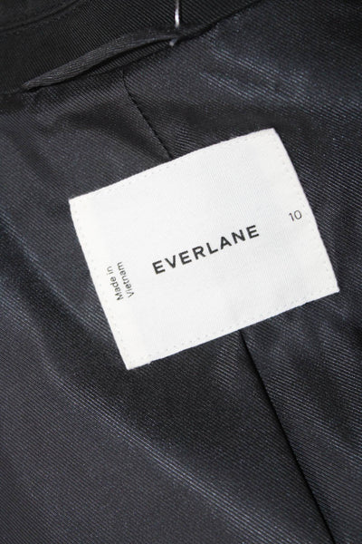 Everlane Womens Two Button Front Pockets Long Sleeve Lined Blazer Black Size 10