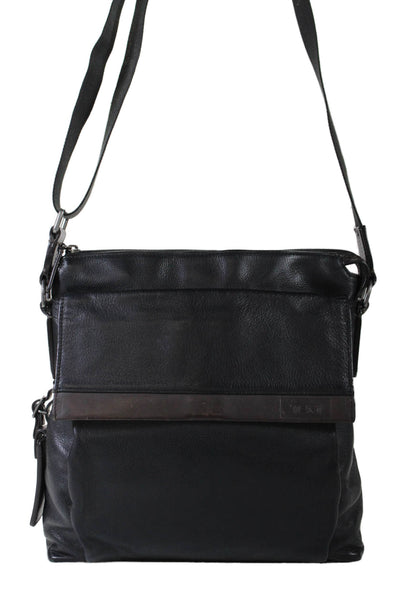 Tumi Womens Leather Zipped Shoulder Bag Black Size M