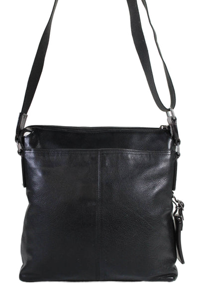 Tumi Womens Leather Zipped Shoulder Bag Black Size M