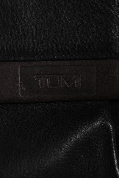 Tumi Womens Leather Zipped Shoulder Bag Black Size M