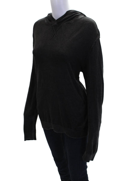 John Varvatos Womens Cotton Long Sleeve Pullover Top Black Size M