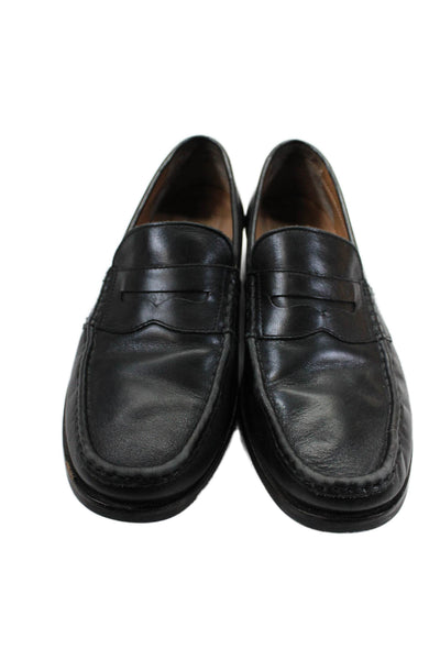 Cole Haan Mens Leather Textured Lined Slip On Dress Shoes Black Size 10