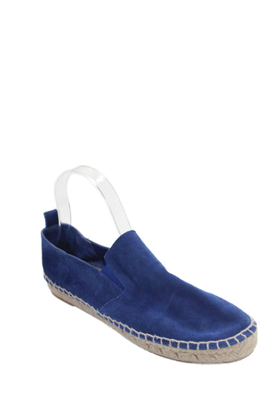 Vince Womens Suede Leather Espadrille Slip On Loafers Shoes Blue Size 7M