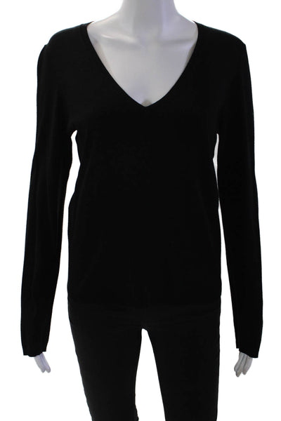 Theory Womens Long Sleeve Pullover Top Black Size L