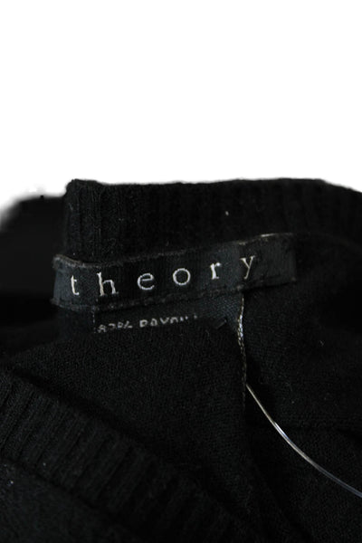 Theory Womens Long Sleeve Pullover Top Black Size L