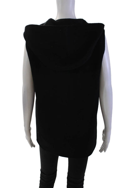 Theory Womens Wool Sleeveless Buttoned Vest Black Size S