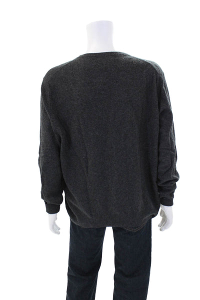 Harrison Davis Mens Cashmere Long Sleeved V Neck Sweater Gray Size XL