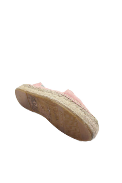 Soludos Womens Woven Round Toe Slip On Espadrille Flats Pink Size 7