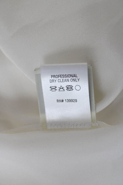 Adam Lippes Womens 3/4 Sleeve Samira Chantilly Lace Turtleneck Top White Size 6
