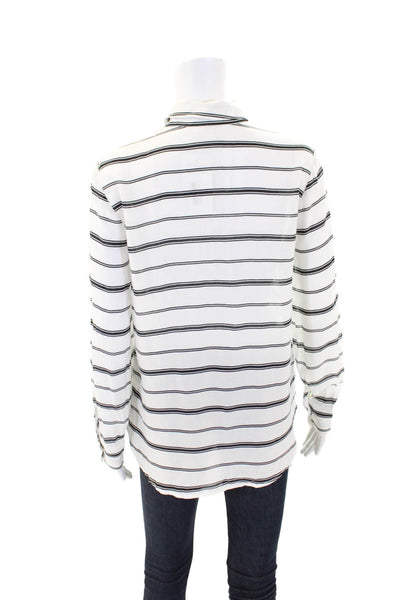 BB Dakota Womens Long Sleeved Striped Buttoned Colorblock Shirt White Size S