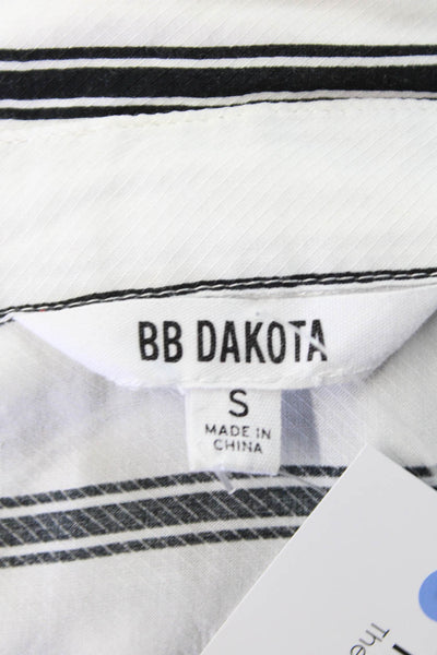 BB Dakota Womens Long Sleeved Striped Buttoned Colorblock Shirt White Size S