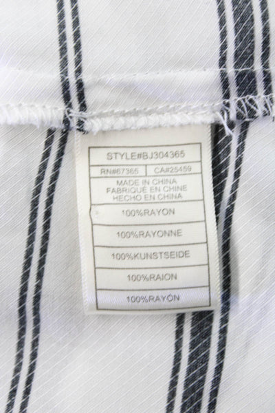 BB Dakota Womens Long Sleeved Striped Buttoned Colorblock Shirt White Size S
