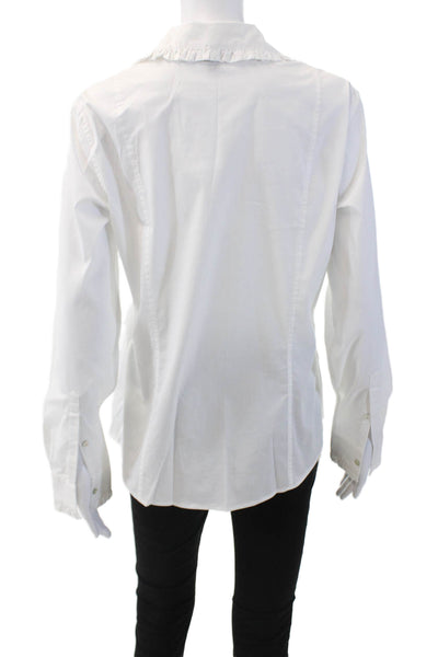 Brooks Brothers Womens Cotton Long Sleeve Button Up Blouse Top White Size 10