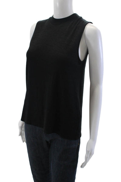 Rag & Bone Womens High Neck Sleeveless Tank Top Solid Black Size S