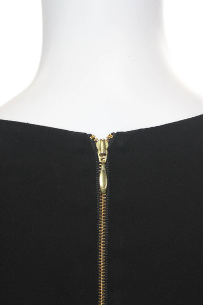 Slate & Willow Womens Long Sleeved Back Zipped Ruffled Dress Black Size 10