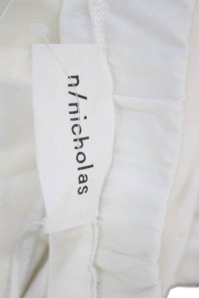 N/Nicholas Womens Fringed Flared Sleeved Off The Shoulder Blouse White Size 2