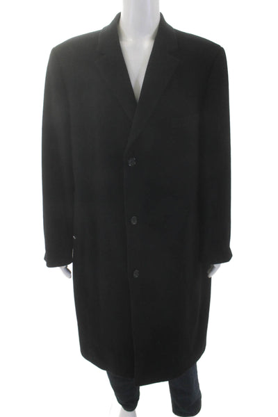 Lauren Ralph Lauren Mens Button Down Long Sleeves Coat Black Wool Size 44 Long