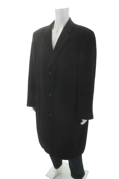 Lauren Ralph Lauren Mens Button Down Long Sleeves Coat Black Wool Size 44 Long